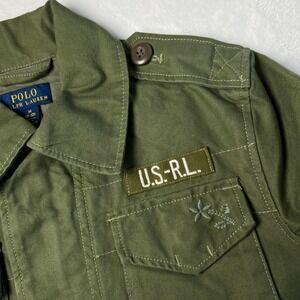 Polo Ralph Lauren Utility Jacket Girls Size M 8-10 Olive Green US RL Embroidery